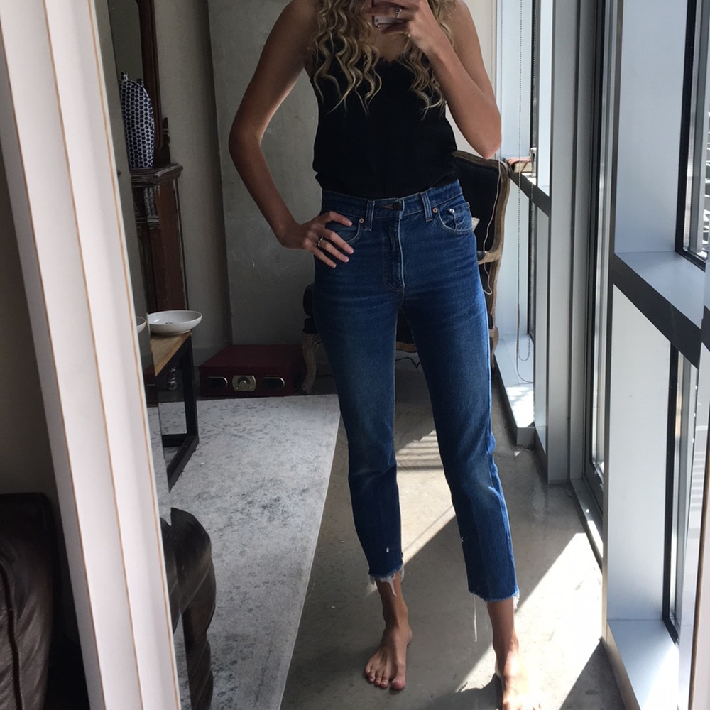 reworked vintage Levi jeans.